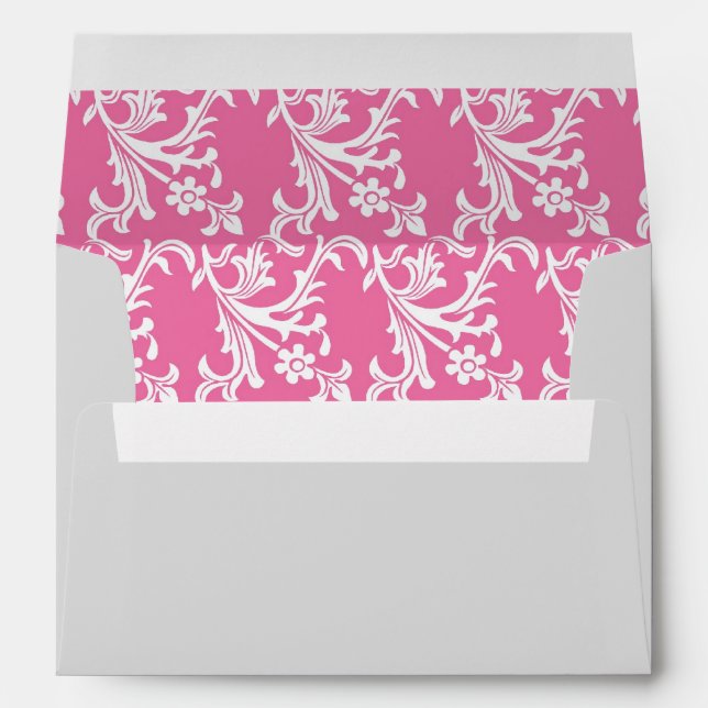 Pink and White Damask Envelopes (Back (Bottom))