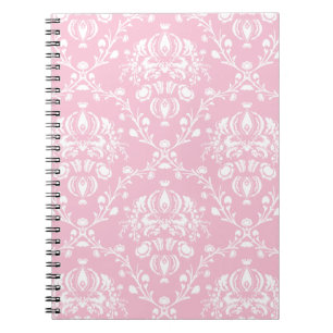 Pink and White Damask Notebook