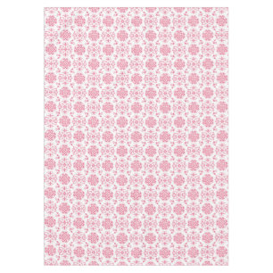 Pink and White Damask Style Pattern Tablecloth