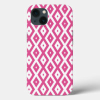 Pink and white diamond pattern Case-Mate iPhone ca