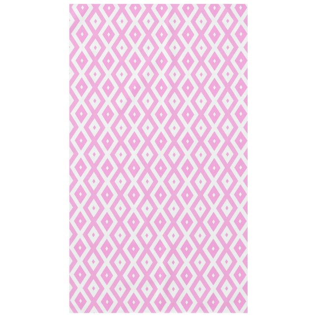 Pink and white diamond pattern tablecloth (Front)