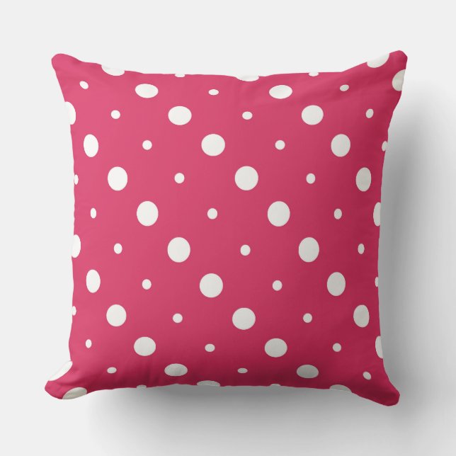 pink and white dots  cushion (Front)