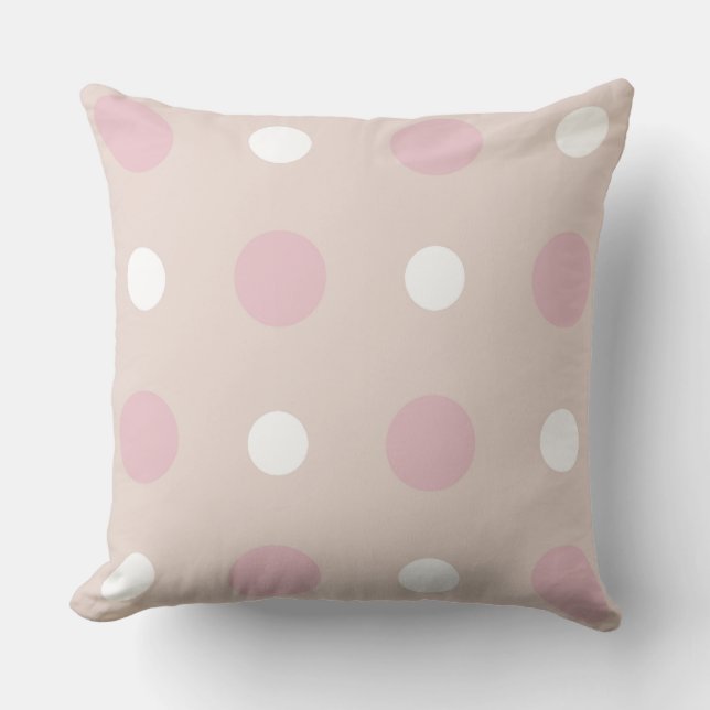 Pink and white Dots Cushion (Front)