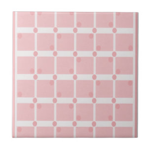 Pink and white dotted ceramic tile