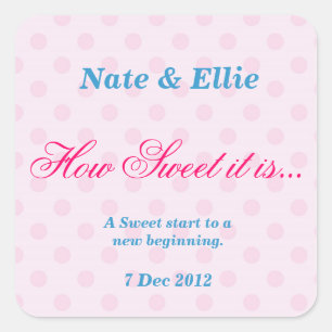 Pink and White Dotty How sweet it is Sticker