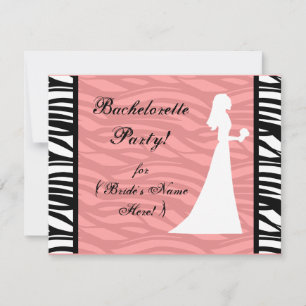 Pink and White Dress Silhouette Bachelorette Party Invitation