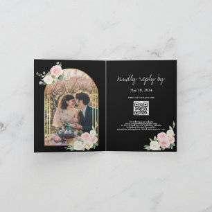 Pink And White Dusky Blooms Wedding Invitation