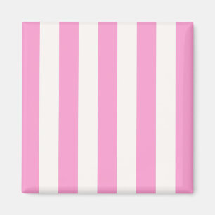 Pink and White Extra Large Stripe Pattern Magnet