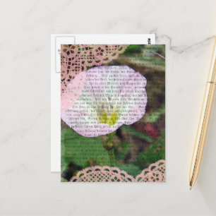 Pink and White Field BindWeed Postcard