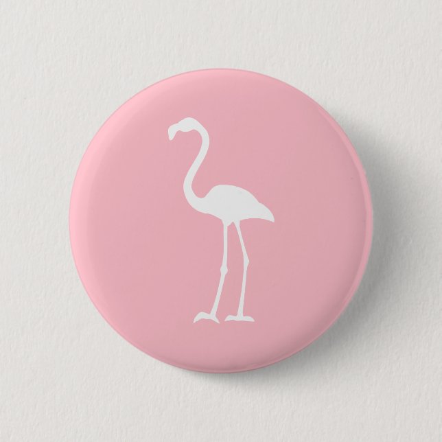 Pink and White Flamingo 6 Cm Round Badge (Front)