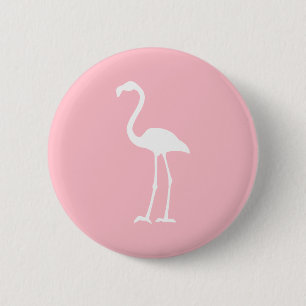 Pink and White Flamingo 6 Cm Round Badge