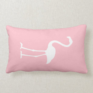 Pink and White Flamingo Lumbar Cushion