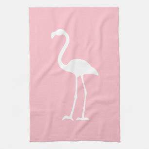 Pink and White Flamingo Tea Towel