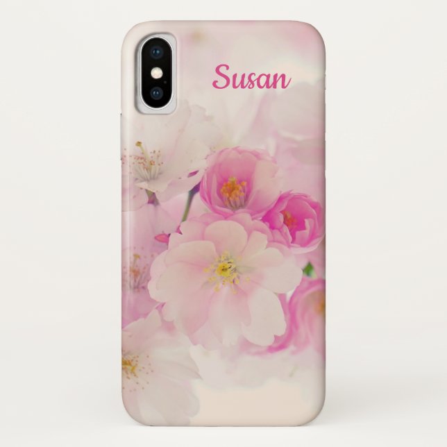 Pink And White Floral Case-Mate iPhone Case (Back)