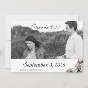 Pink and White Floral Catholic Wedding Save The Da Date