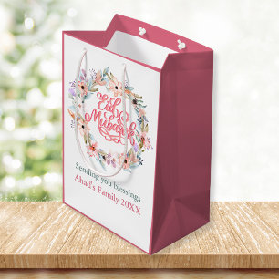 Pink and White Floral Eid Mubarak Gift Bag