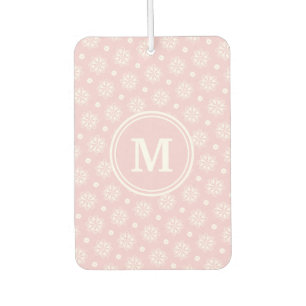 Pink And White Floral Pattern  Car Air Freshener