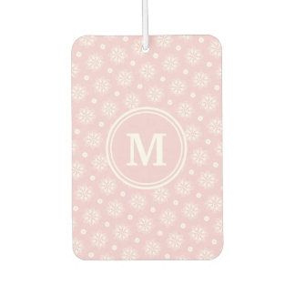 Pink And White Floral Pattern  Car Air Freshener