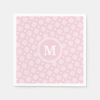 Pink And White Floral Pattern  Napkin