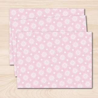 Pink And White Floral Pattern  Tissue Paper