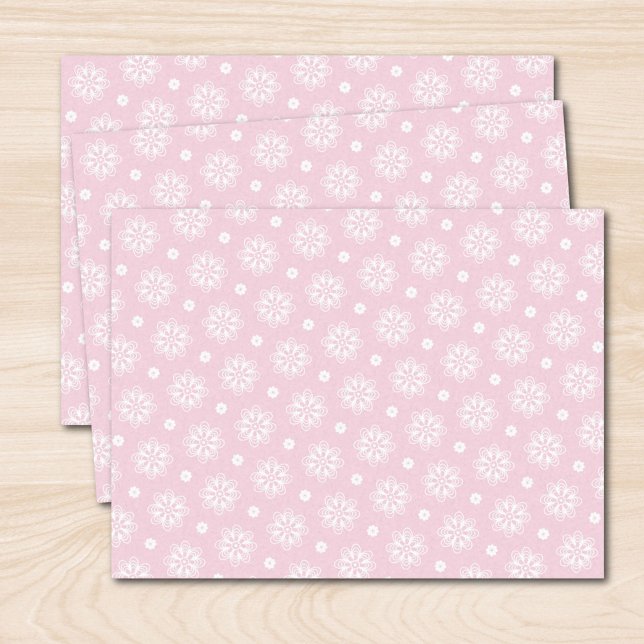 Pink And White Floral Pattern  Tissue Paper (Creator Uploaded)