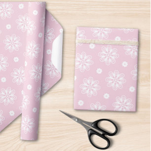 Pink And White Floral Pattern  Wrapping Paper