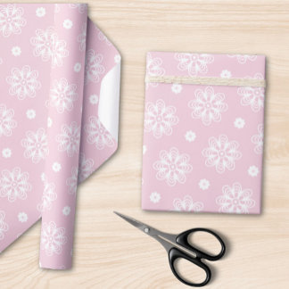 Pink And White Floral Pattern  Wrapping Paper