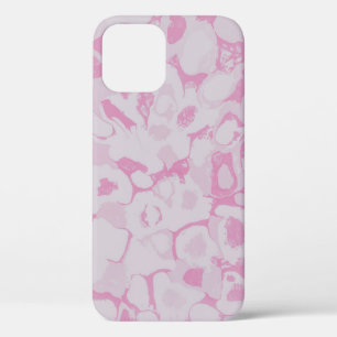 Pink and white floral textile iPhone 12 case