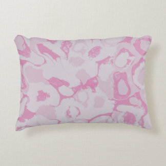 Pink and white floral textile decorative cushion