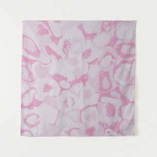 PINK AND WHITE FLORAL TEXTILE TAPESTRY