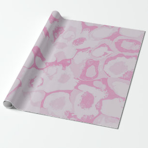 Pink and white floral textile wrapping paper
