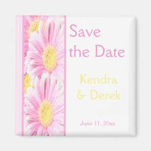 Pink and White Floral Wedding Favour Magnet