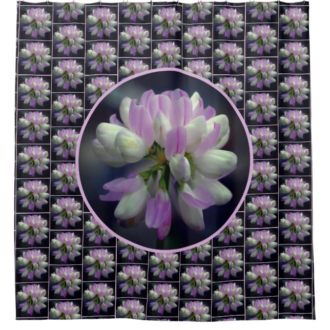Pink And White Flower Close Up Pattern   Shower Curtain (Front)