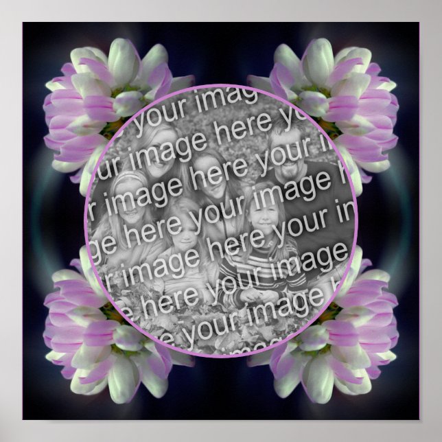 Pink And White Flower Frame Create Your Own Photo Poster (Front)