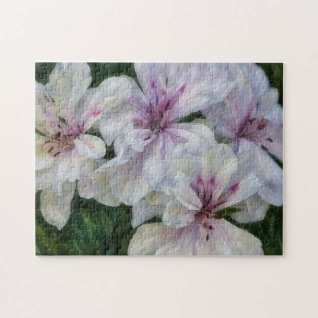 Pink and White Flower Garden Art Puzzle (Horizontal)
