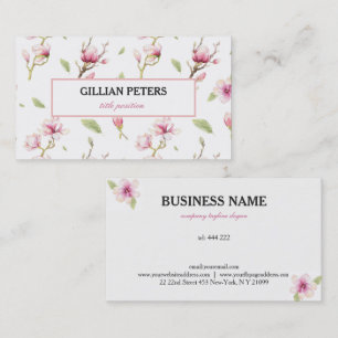 Pink And White Flowers Business Card