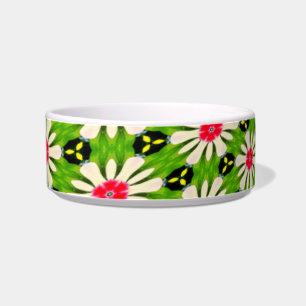 Pink and White Flowers Pattern Bowl