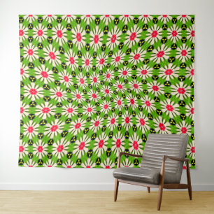 Pink and White Flowers Pattern Tapestry