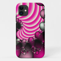 Pink and white fractal iphone case