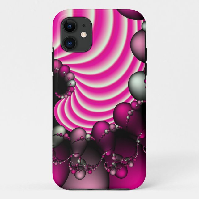 Pink and white fractal iphone case (Back)