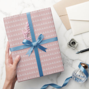Pink and White Frosting Swirl Stripe Wrapping Paper