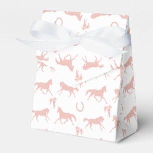 Pink and White Galloping Horses Pattern Favour Box