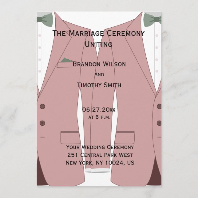 Pink And White Gay Wedding Programs (Front)
