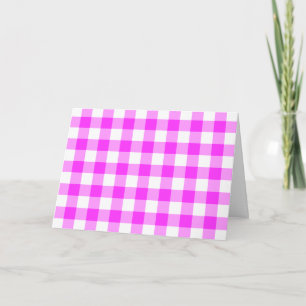 Pink and White Gingham Pattern Card