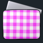 Pink and White Gingham Pattern Laptop Sleeve<br><div class="desc">Dark pink, pink, and white squares form a bold, buffalo plaid. The pink and white gingham pattern was digitally designed from scratch. The white is transparent, so you can change it if you like. Just click the "Customise it" button, then select a “Printed Background Colour” in the sidebar. When you're...</div>