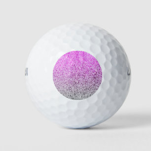 Pink and White Glitter Sparkle Shiny Shimmer Golf Balls