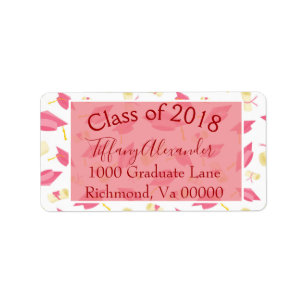 Pink and White Graduation Label