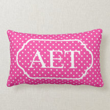 Pink and White Greek Letter Sorority Throw Pillow