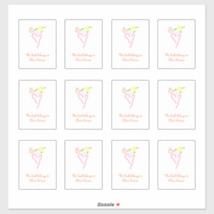 Pink and White Heart Bookplates