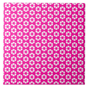 Pink and White Heart Pattern Duvet Cover Ceramic Tile